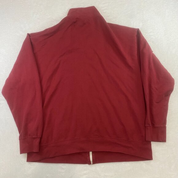 Majestic Baseball Boston Red Sox Striped Sweater Red Full Zip Up 2XL 100% Cotton - Picture 9 of 12